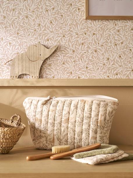Trousse de toilette enfant en gaze de coton Babylone+bleu grisé+imprimé fleurs grenier+Lovely Leo 2 - vertbaudet enfant 