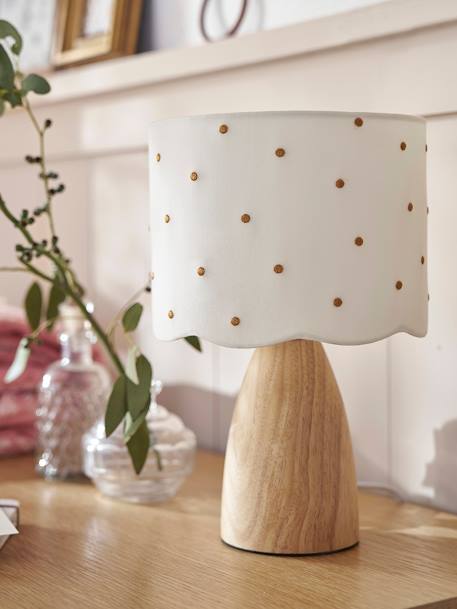 Lampe de chevet pois brodés écru 1 - vertbaudet enfant 