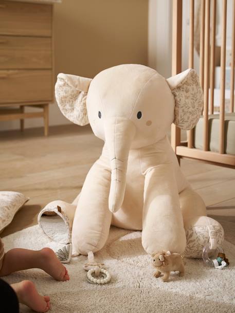 Grande peluche éléphant d'activités BABYLON beige 2 - vertbaudet enfant 