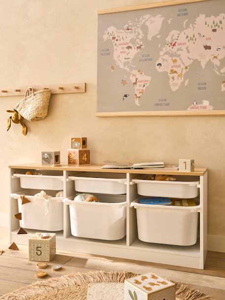 Meuble de rangement horizontal avec bac plastique blanc 1 - vertbaudet enfant 