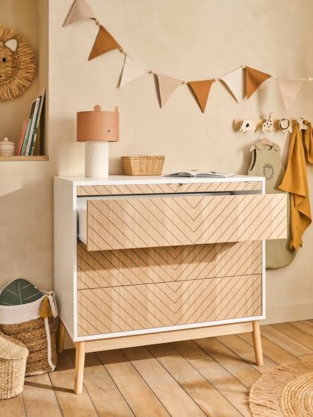 Commode 3 tiroirs LIGNE CHEVRONS bois 2 - vertbaudet enfant 