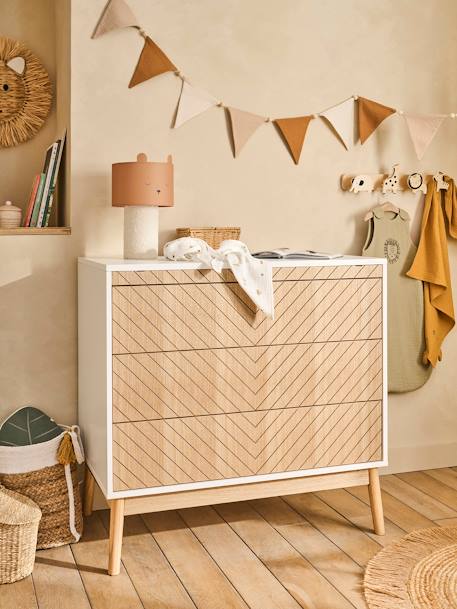 Commode 3 tiroirs LIGNE CHEVRONS bois 1 - vertbaudet enfant 
