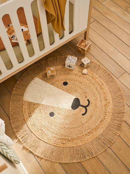 Tapis rond en jute Lion beige doré 1 - vertbaudet enfant 