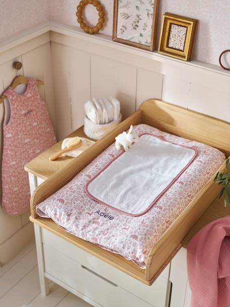 Matelas à langer et 2 tapis de change DANS LES BOIS vert sauge+vieux rose 11 - vertbaudet enfant 