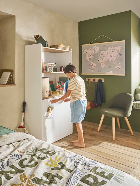 Bibliothèque avec bureau intégré Modulo blanc 3 - vertbaudet enfant 