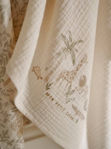 Lot de 3 langes en gaze de coton BABYLON beige imprimé 6 - vertbaudet enfant 