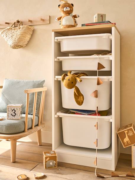 Meuble de rangement vertical avec bacs plastique blanc 1 - vertbaudet enfant 