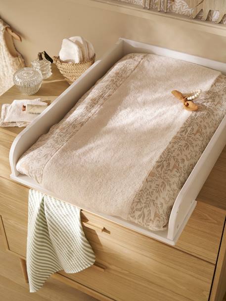 Housse matelas à langer bi-matière gaze de coton/éponge Babylone+vert céladon 2 - vertbaudet enfant 