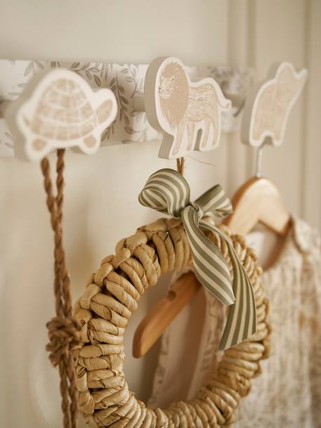 Patère 4 animaux BABYLON beige imprimé 2 - vertbaudet enfant 