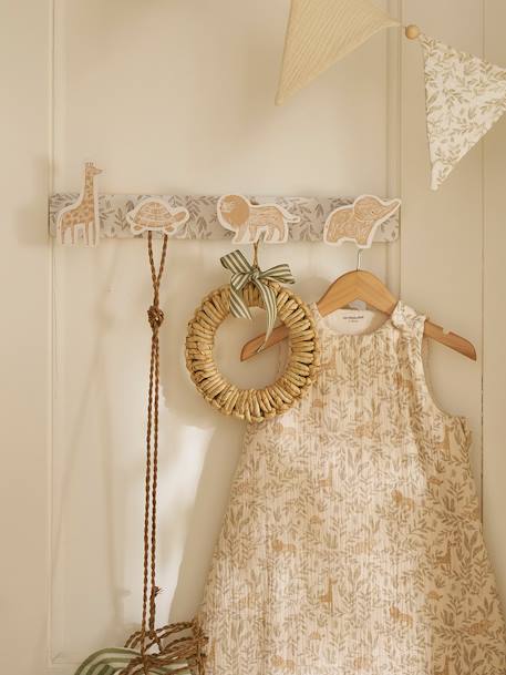 Patère 4 animaux BABYLON beige imprimé 1 - vertbaudet enfant 