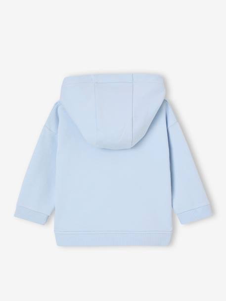 Sweat bébé zippé à capuche bleu ciel+écru 2 - vertbaudet enfant 