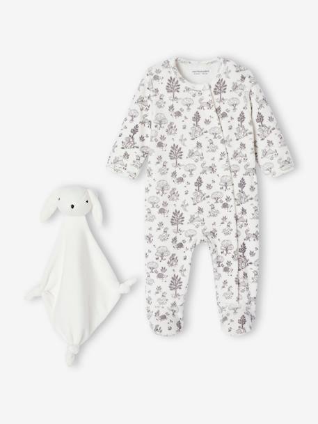 Coffret naissance pyjama bébé et doudou en velours écru 5 - vertbaudet enfant 