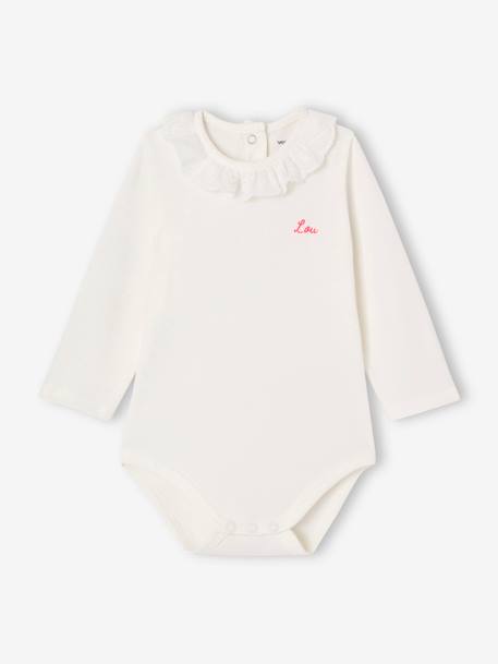 Body bébé col en broderie anglaise manches longues écru 6 - vertbaudet enfant 