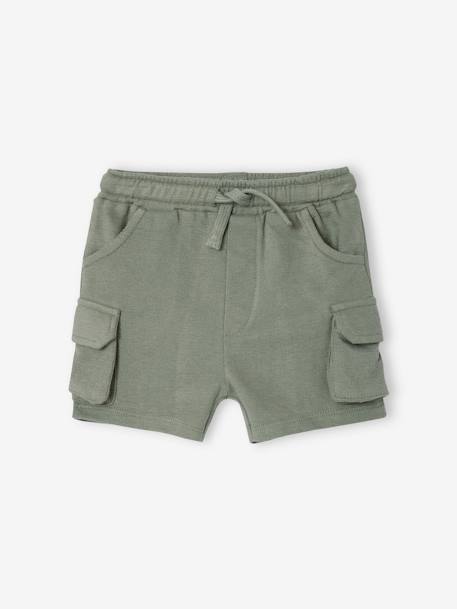 Short style battle bébé en molleton texturé kaki+noisette 2 - vertbaudet enfant 