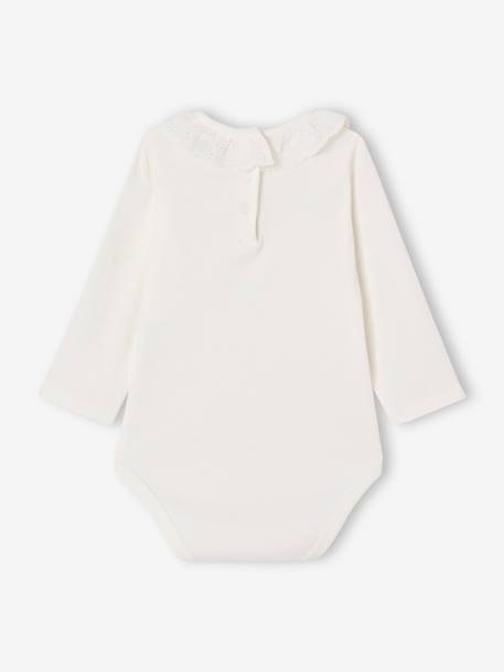 Body bébé col en broderie anglaise manches longues écru 3 - vertbaudet enfant 