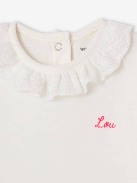 Body bébé col en broderie anglaise manches longues écru 4 - vertbaudet enfant 
