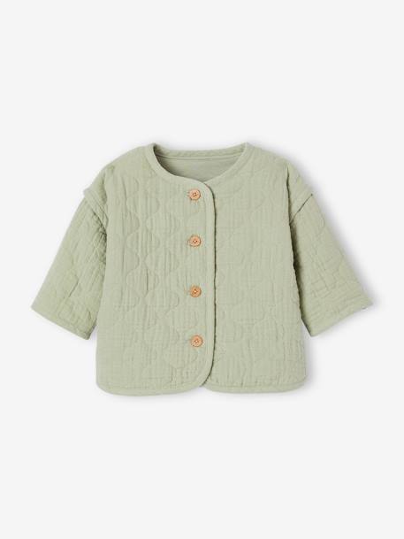 Veste matelassée bébé et doudou coffret cadeau naissance vert sauge 2 - vertbaudet enfant 
