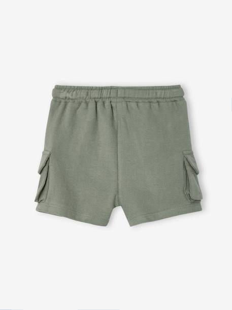 Short style battle bébé en molleton texturé kaki+noisette 3 - vertbaudet enfant 