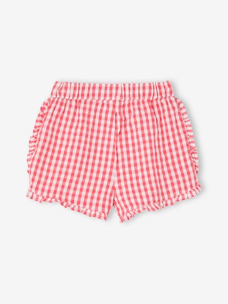 Short vichy en seersucker bébé carreaux rouge 2 - vertbaudet enfant 