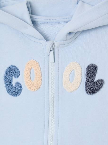 Sweat bébé zippé à capuche bleu ciel+écru 3 - vertbaudet enfant 