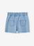 Short en jean brodé fleurs oversize fille bleu clair 3 - vertbaudet enfant 