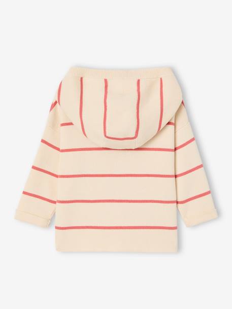 Pull à capuche bébé bleu jean+écru+tomette 8 - vertbaudet enfant 