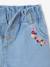 Short en jean brodé fleurs oversize fille bleu clair 4 - vertbaudet enfant 