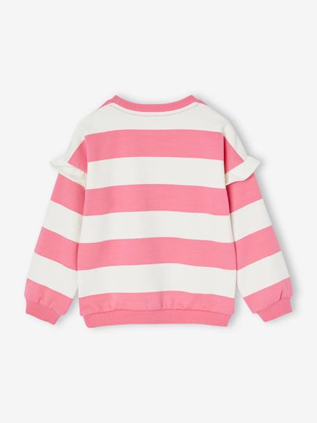 Sweat fille rayé manches à volants bleu pâle+marine+pivoine+rose+rouge+vieux rose 12 - vertbaudet enfant 