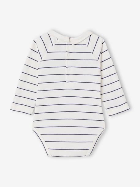 Body manches longues bébé avec col en popeline écru 2 - vertbaudet enfant 