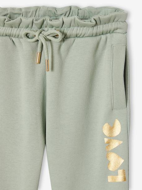 Jogging fille molleton motif love irisé rose+vert sauge 6 - vertbaudet enfant 