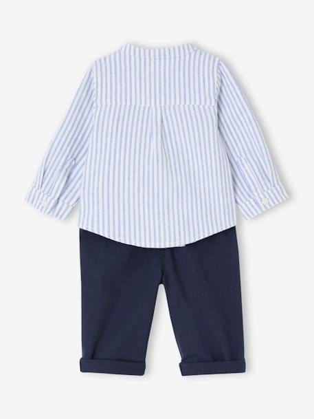 Ensemble bébé chemise rayée + pantalon marine 4 - vertbaudet enfant 