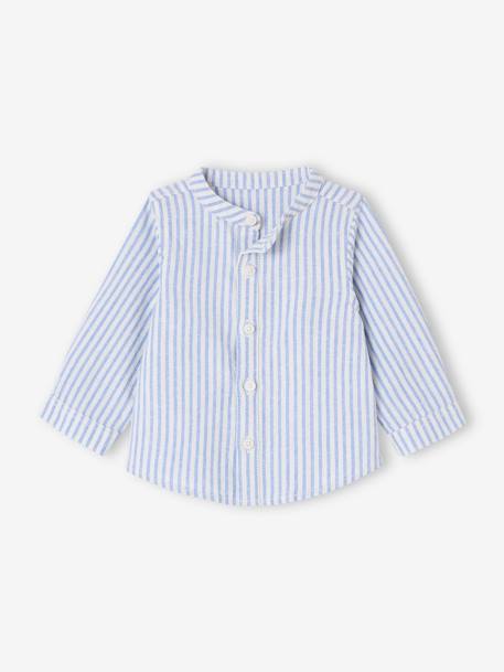 Ensemble bébé chemise rayée + pantalon marine 2 - vertbaudet enfant 