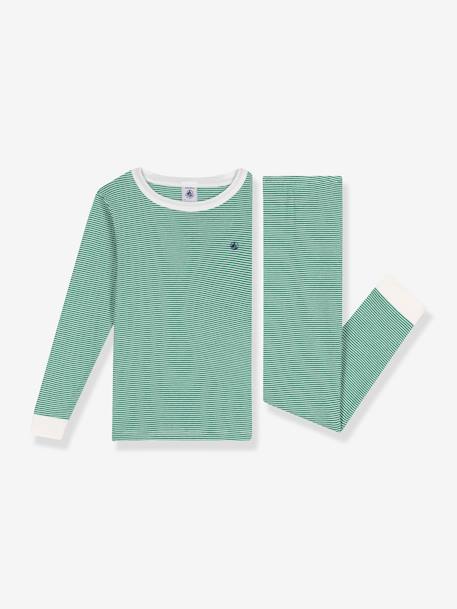 Pyjama enfant en coton à rayures rayé vert 2 - vertbaudet enfant 