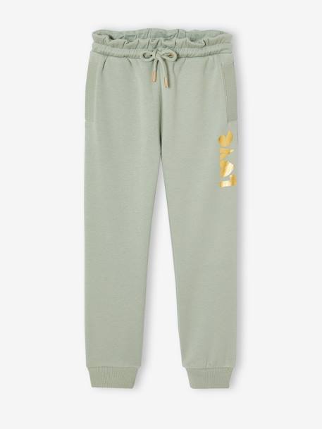 Jogging fille molleton motif love irisé rose+vert sauge 4 - vertbaudet enfant 