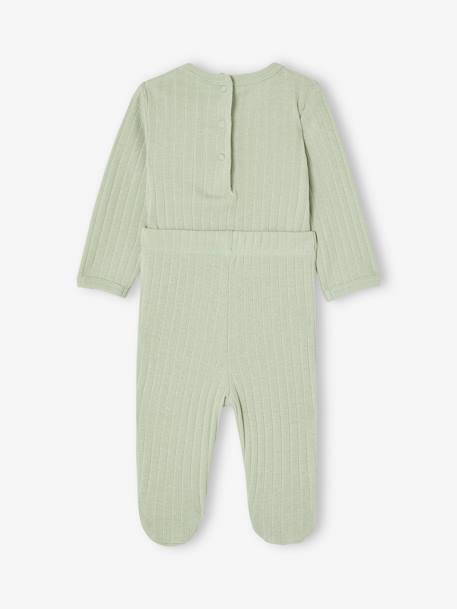 Ensemble body + legging + foulard bébé vert sauge 2 - vertbaudet enfant 