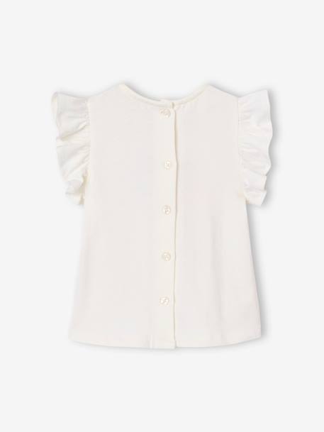 T-shirt bébé fleurs en relief rose grisé+vanille 14 - vertbaudet enfant 