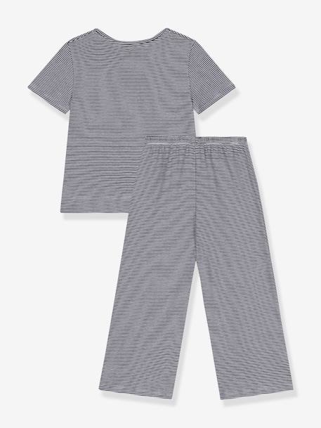Pyjama enfant manches courtes jambes amples rayé marine 3 - vertbaudet enfant 