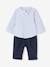 Ensemble bébé chemise rayée + pantalon marine 1 - vertbaudet enfant 