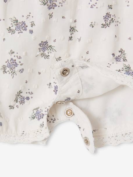 Combishort cérémonie en plumetis bébé blanc imprimé 4 - vertbaudet enfant 