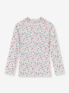 -Tee-shirt de bain fleuri anti UV enfant manches longues