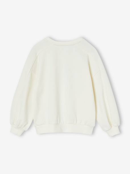 Sweat fille motif fantaisie écru+gris chiné+indigo 4 - vertbaudet enfant 