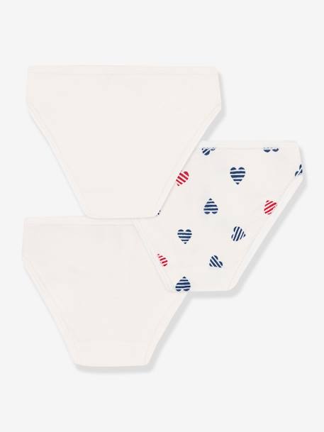 Lot de 3 culottes enfant en coton imprimé coeurs blanc 2 - vertbaudet enfant 