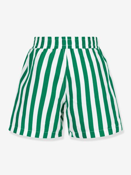 Short de bain enfant à rayures rayé vert 2 - vertbaudet enfant 