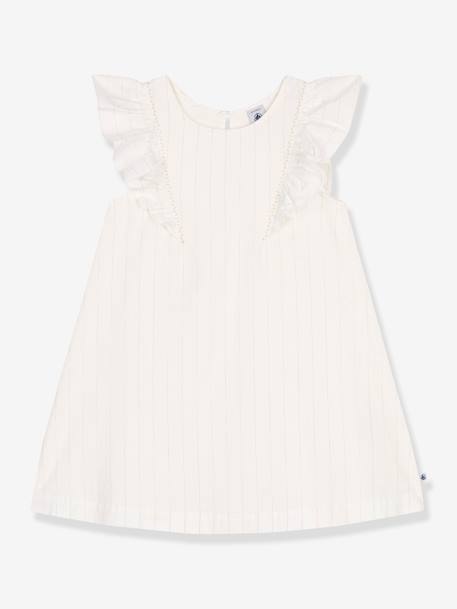 Robe enfant en coton manches courtes blanc 1 - vertbaudet enfant 
