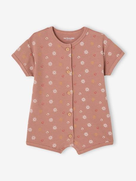 Combinaison bébé et bavoir nid d'abeille coffret cadeau noisette 2 - vertbaudet enfant 
