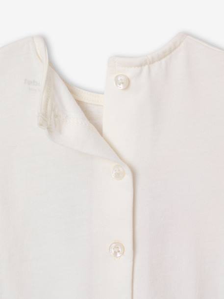 T-shirt bébé fleurs en relief rose grisé+vanille 13 - vertbaudet enfant 