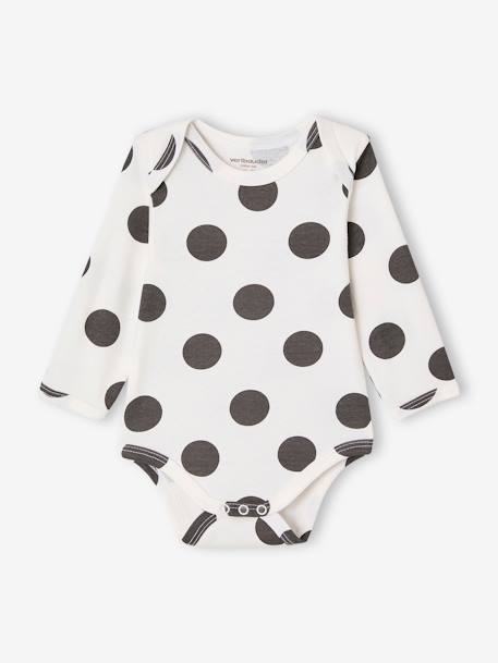 Coffret naissance body bébé et bavoir à pois écru 2 - vertbaudet enfant 