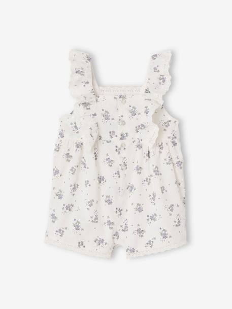 Combishort cérémonie en plumetis bébé blanc imprimé 2 - vertbaudet enfant 