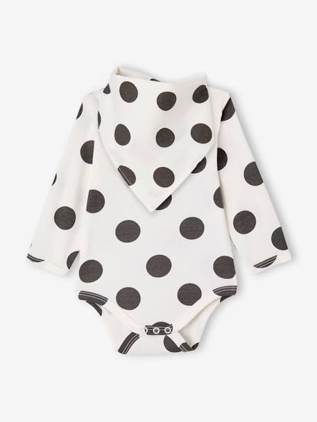 Coffret naissance body bébé et bavoir à pois écru 1 - vertbaudet enfant 