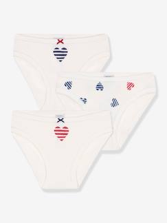 -Lot de 3 culottes enfant en coton imprimé coeurs